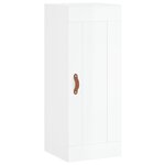 vidaXL Buffet haut Blanc brillant 34 5x34x180 cm Bois d'ingénierie