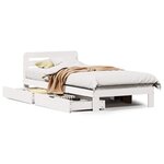 vidaXL Cadre de lit sans matelas blanc 90x200 cm bois de pin massif