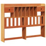 vidaXL Lit bibliothèque sans matelas cire marron 140x200 cm pin massif