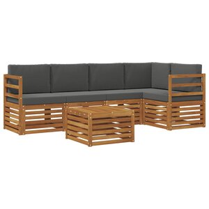 vidaXL Ensemble de canapé d'angle 6 Pièces Naturel et Anthracite