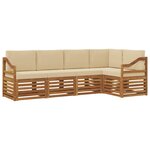 vidaXL Ensemble de canapés d'extérieur 5 pc Naturel et Beige Polyester