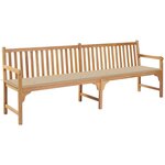 vidaXL Banc de jardin avec coussin beige 240 cm Bois de teck massif