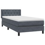 vidaXL Sommier à lattes de lit et matelas gris foncé 80x220 cm velours