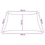 vidaXL Voile d'ombre Gris clair et blanc 3 / 4 x 2 m HDPE