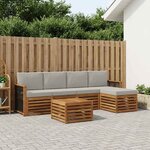 vidaXL Ensemble de canapés d'extérieur 6 Pièces Naturel et gris clair