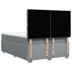 vidaXL Sommier à lattes de lit avec matelas Gris clair 140x200cm Tissu