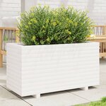 vidaXL Jardinière blanc 90x40x49 5 cm bois de pin massif