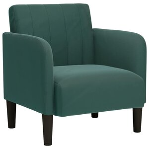 vidaXL Fauteuil avec accoudoirs vert foncé 54 cm velours