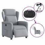 vidaXL Fauteuil inclinable électrique Gris clair Tissu