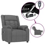 vidaXL Fauteuil inclinable électrique Gris foncé Tissu