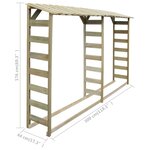 vidaXL Abri de bois de chauffage 300 x 44 x 176 cm Pinède imprégnée