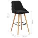 vidaXL Tabourets de bar lot de 2 noir velours