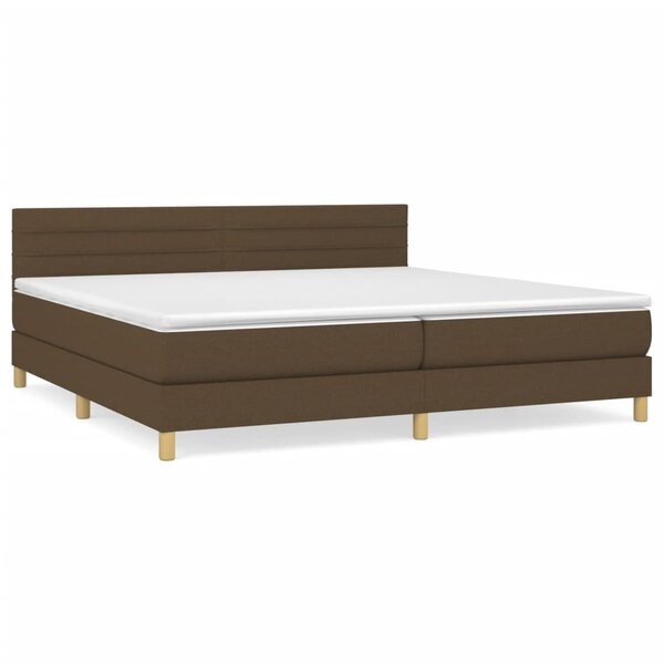 vidaXL Sommier à lattes de lit avec matelas Marron foncé 200x200 cm