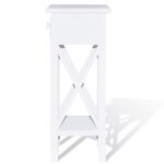 vidaXL Table d'appoint avec tiroir Blanc