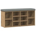 vidaXL Banc à chaussures chêne artisanal 102x32x50cm bois d'ingénierie