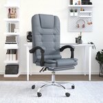 vidaXL Fauteuil de massage inclinable de bureau Gris foncé Velours