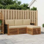 vidaXL Ensemble de canapés d'extérieur 4 Pièces Naturel et Beige