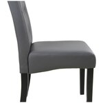 CUBA Lot de 2 chaises de salle a manger - Simili gris - Style contemporain - L 45 x P 42 cm