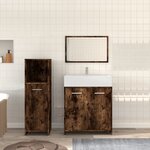vidaXL Ensemble de meubles de salle de bain 3 Pièces Chêne fumé