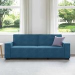 vidaXL Canapé à 3 places Bleu 180 cm Velours