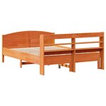 vidaXL Cadre de lit sans matelas cire marron 140x190cm bois pin massif