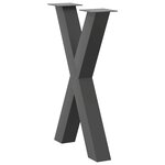 vidaXL Pieds de table à manger en forme de X  2 pièces  anthracite  60 x (72-73) cm  acier