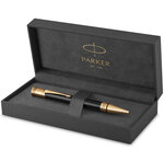 PARKER Duofold Stylo bille  Noir  Recharge noire pointe moyenne  Coffret cadeau