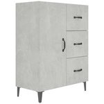 vidaXL Buffet gris béton 69 5x34x90 cm bois d'ingénierie