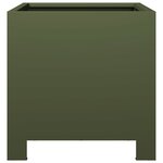 vidaXL Jardinières 2 Pièces vert olive 30x30x30 cm acier