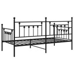 vidaXL Cadre de lit façon daybed Noir 90x190 cm en Acier