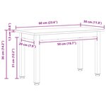 vidaXL Table basse Naturel 60 x 30 x 36 cm Bois de pin massif