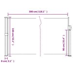 vidaXL Auvent latéral rétractable vert foncé 140x300 cm