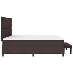 vidaXL Lit à ressorts avec matelas Marron foncé 200 x 200 cm tissu