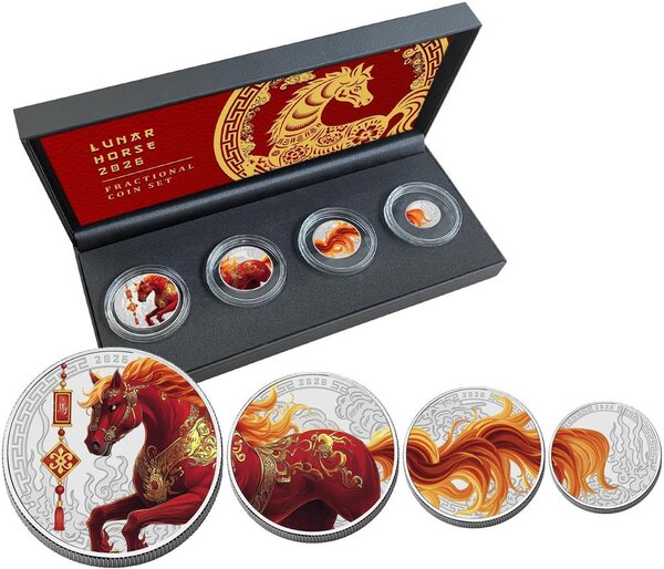 Monnaie HORSE Fractional Lunar Year Set 4 Argent Fiji 2026