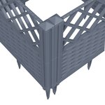 vidaXL Jardinière avec piquets gris 43 5x43 5x43 5 cm PP