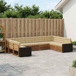 vidaXL Ensemble de canapés d'extérieur 9 pc Naturel et Beige