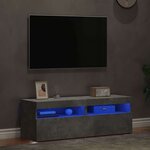 vidaXL Meubles TV avec lumières LED 2 Pièces gris béton 60x35x40 cm
