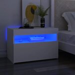 vidaXL Tables de chevet avec lumières LED 2 Pièces blanc 60x35x40 cm
