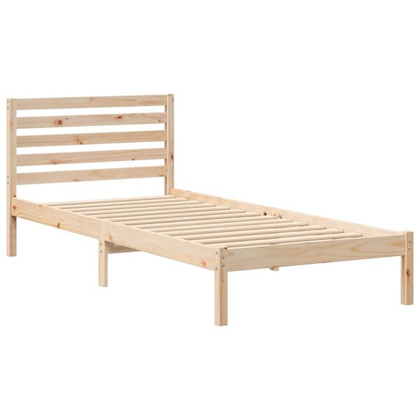 vidaXL Cadre de lit Marron 80 x 210 cm Bois massif en pin