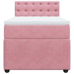 vidaXL Sommier à lattes de lit avec matelas Rose 90x190 cm Velours