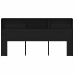 vidaXL Cabinet de Tête de Lit Chêne noir 200 x 19 x 103.5 cm