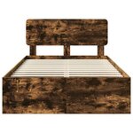 vidaXL Cadre de lit Chêne fumé 120 x 190 cm Pin massif
