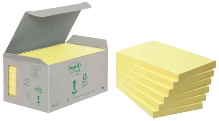 6x Notes adhésives Recycling Notes, 127x76mm, jaune POST-IT