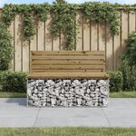 vidaXL Banc de jardin design gabion 103x70x65 cm bois de pin imprégné