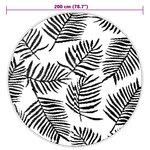 vidaXL Tapis d'extérieur ARAKIL blanc et noir Ø200 cm PP