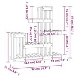 vidaXL Support à plantes Blanc 92x25x97 cm Bois massif de pin