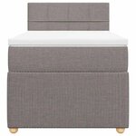 vidaXL Sommier à lattes de lit avec matelas Taupe 90x190 cm Tissu