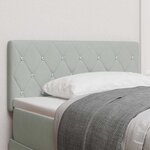 vidaXL Tête de Lit en Velours Argyle Manuel Gris clair 90 cm Velours