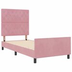 vidaXL Cadre de lit avec tête de lit Rose 90 x 200 cm Velours