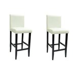 vidaXL Tabourets de bar lot de 2 blanc similicuir